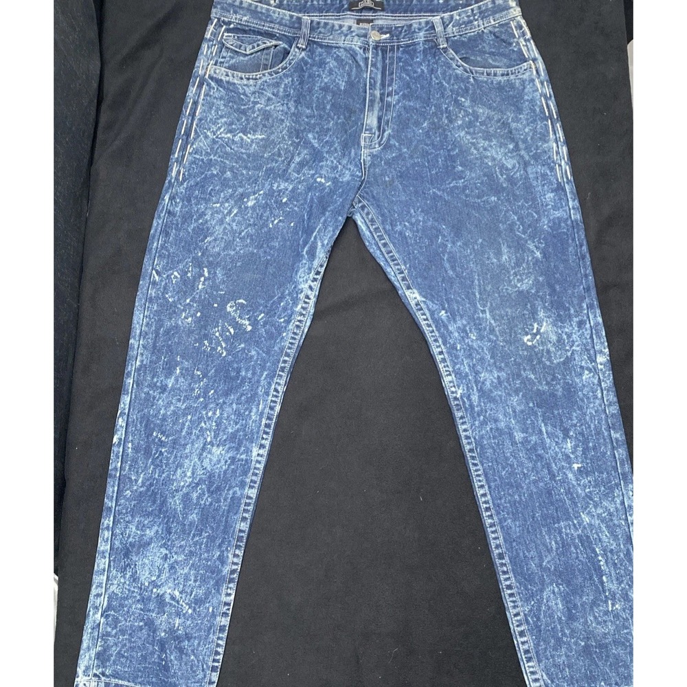 Dash Denim Premium Jeans  Acid Wash‎ 5 Flap Pockets Decorative Side Lacing 44x34